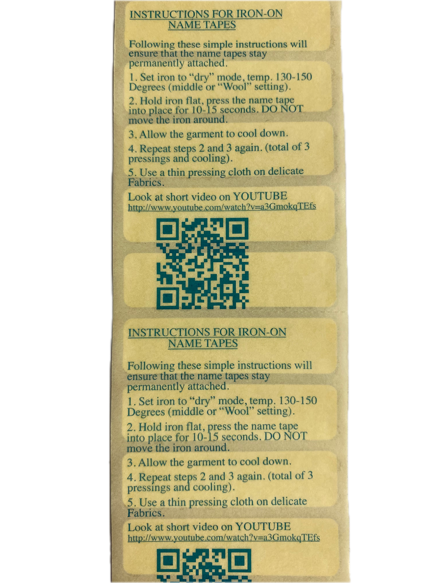 Iron-on Name Labels